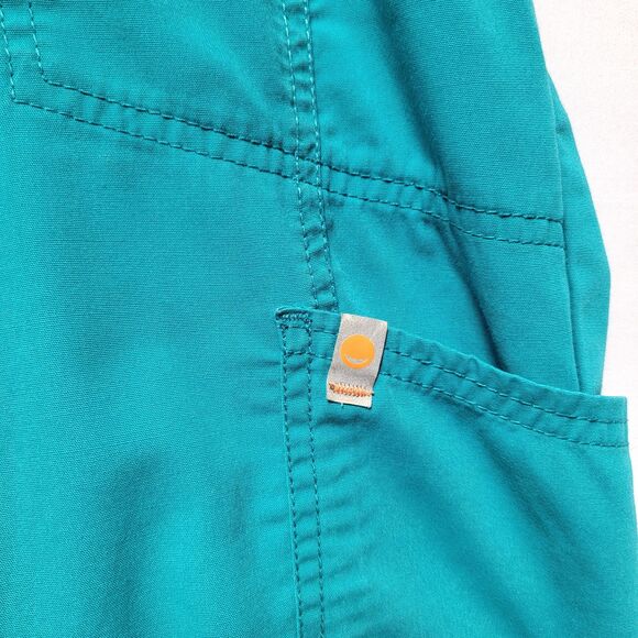 Certainty Turquoise Scrub Pants Straight Leg Drawstring Cargo Pockets Size S - Picture 7 of 11